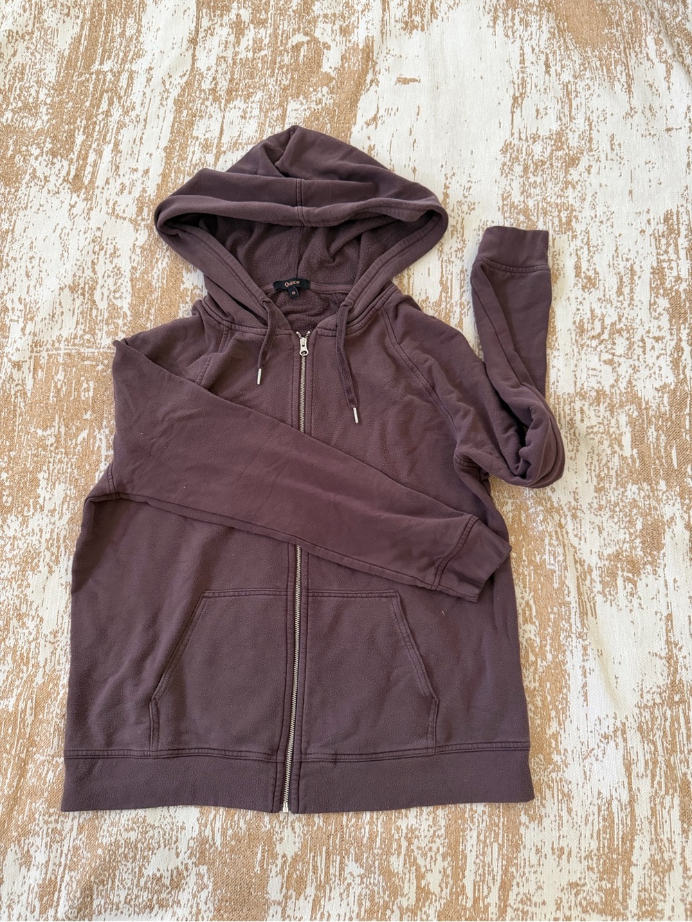 Quince Women's Zip-Up Hooded Jacket in Plum